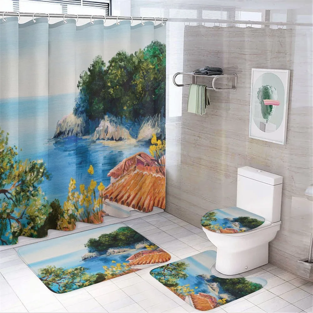 Mediterranean Scenery — 4-Piece Bathroom Set preview
