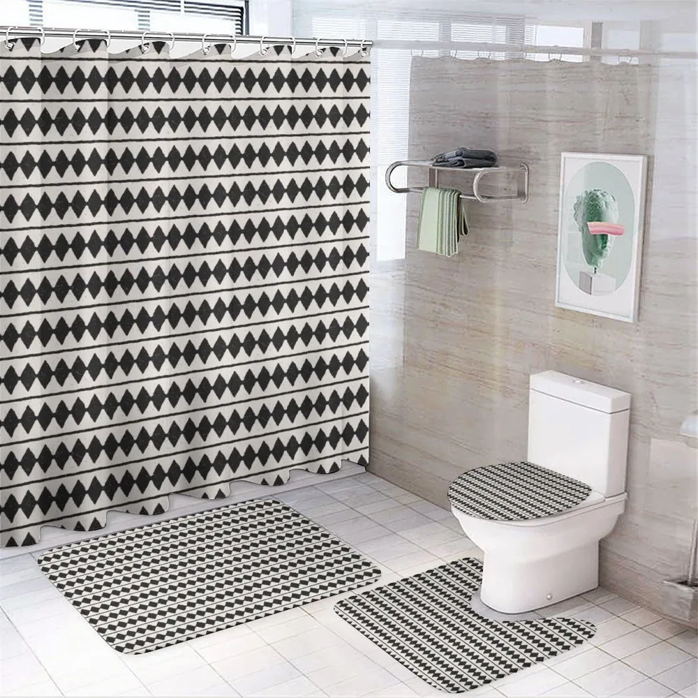 Retro Horizontal Stripes — 4-Piece Bathroom Set preview