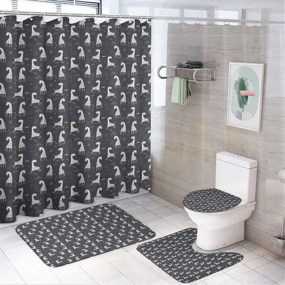 Simple Cartoon Giraffe — 4-Piece Bathroom Set preview