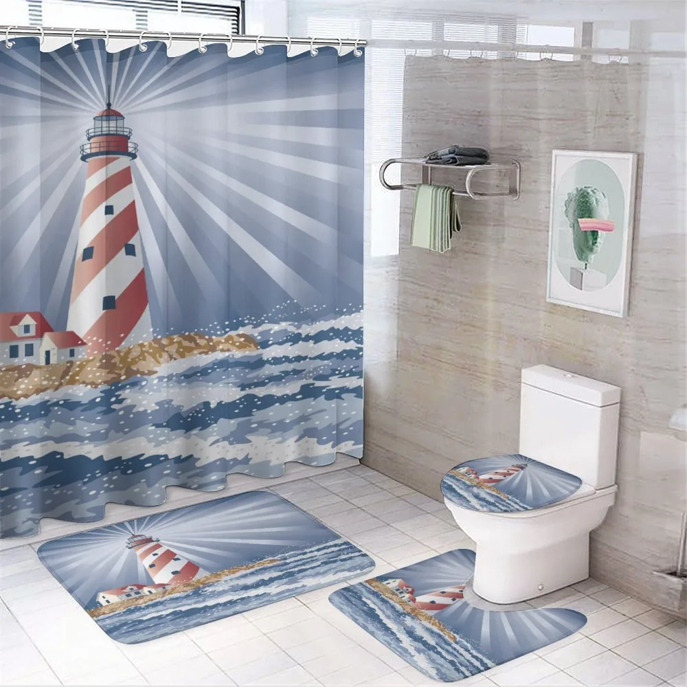 Watchtower Sea Waves — 4-Piece Bathroom Set preview