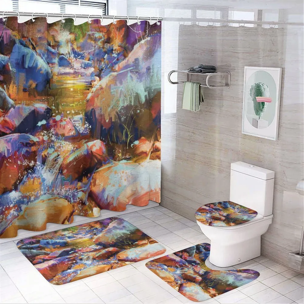Waterfall River Scene — 4-Piece Bathroom Set preview