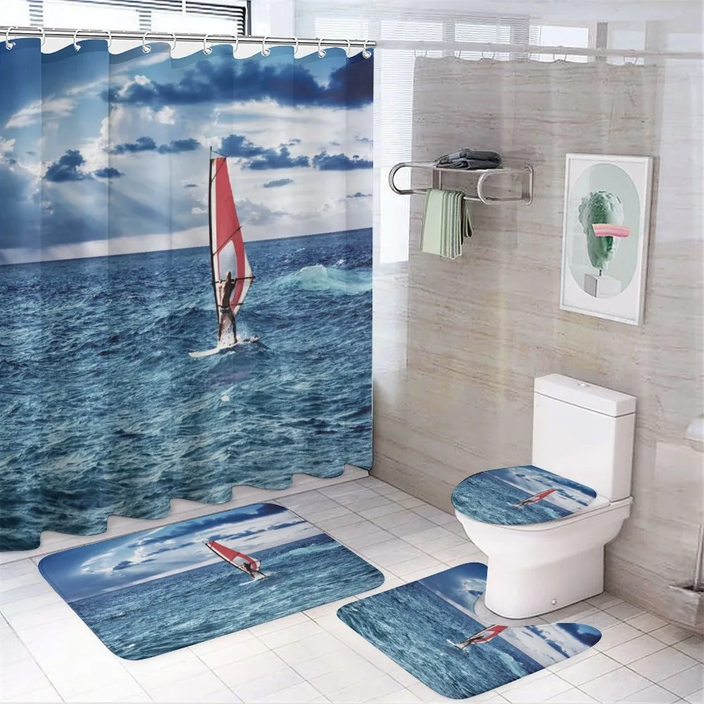 Windsurfer on Sea — 4-Piece Bathroom Set preview