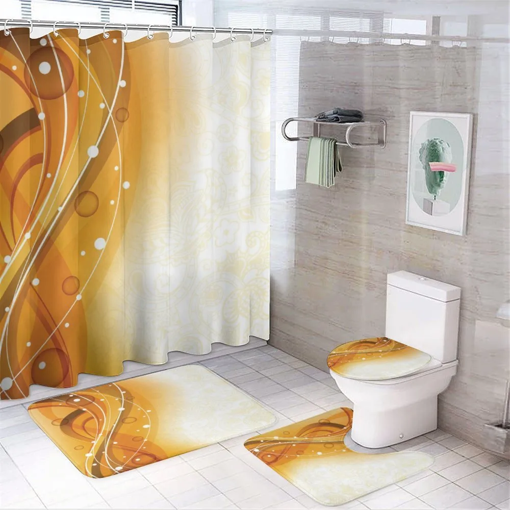 Abstract Curves of Color — 4-Piece Bathroom Set preview