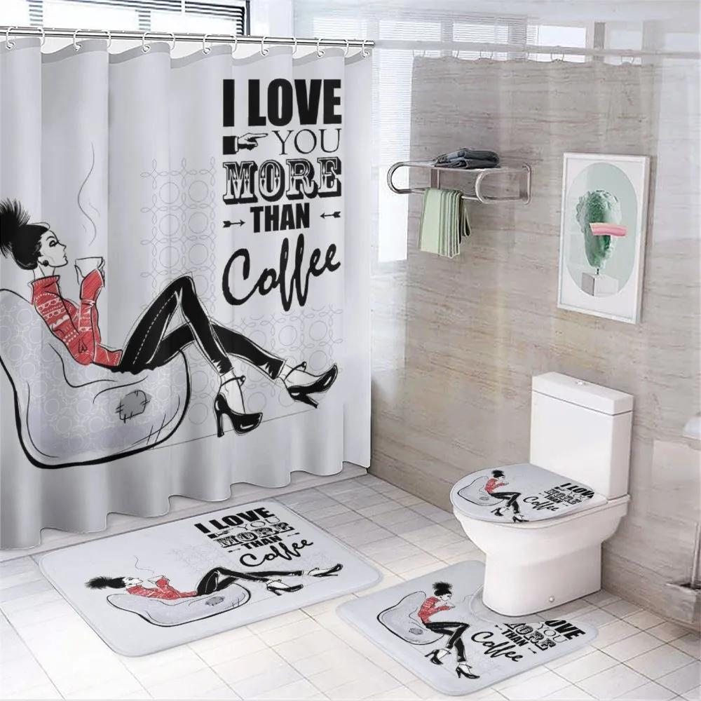 I Love You More than Coffee — 4-Piece Bathroom Set preview
