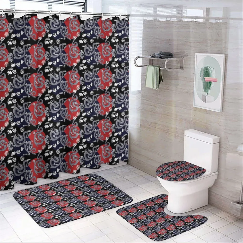 Japan Artwork Curving Tails — 4-Piece Bathroom Set preview