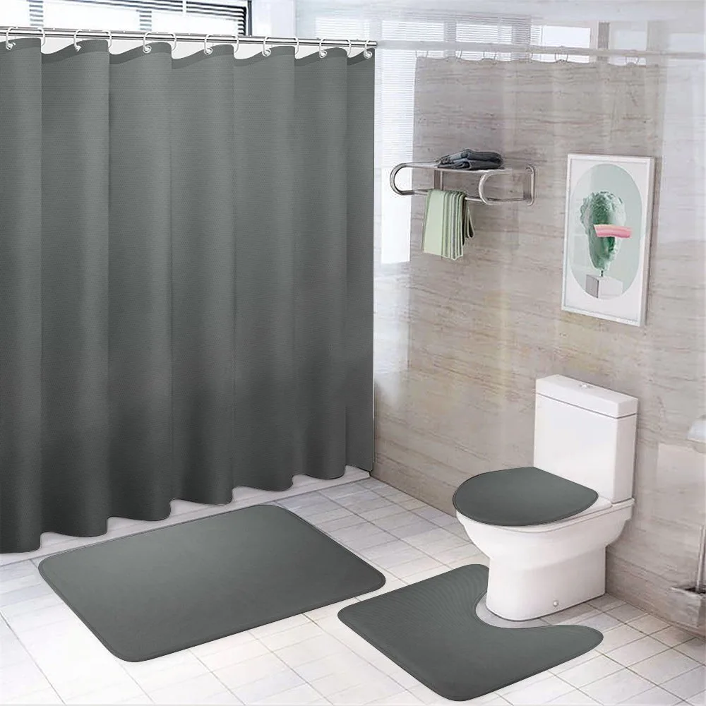 Plain Colored Dark Abstract — 4-Piece Bathroom Set preview