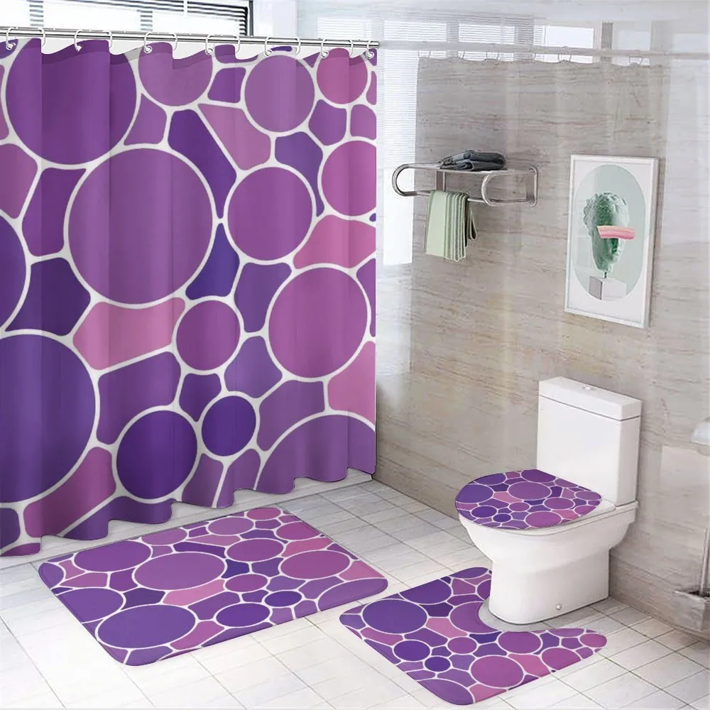 Retro Glass Motif — 4-Piece Bathroom Set preview