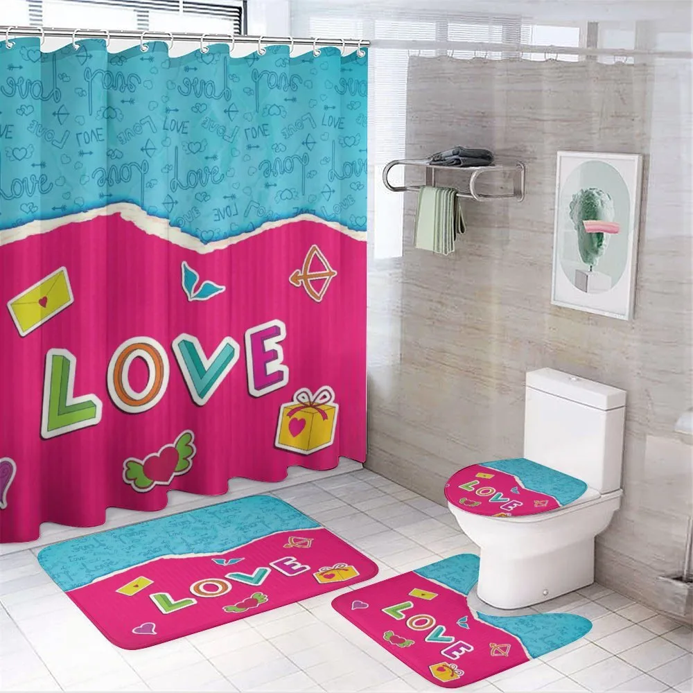 Romantic Cartoon Elements — 4-Piece Bathroom Set preview