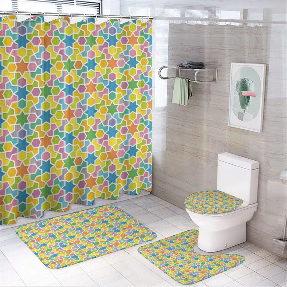 Star and Fractal Shape — 4-Piece Bathroom Set preview