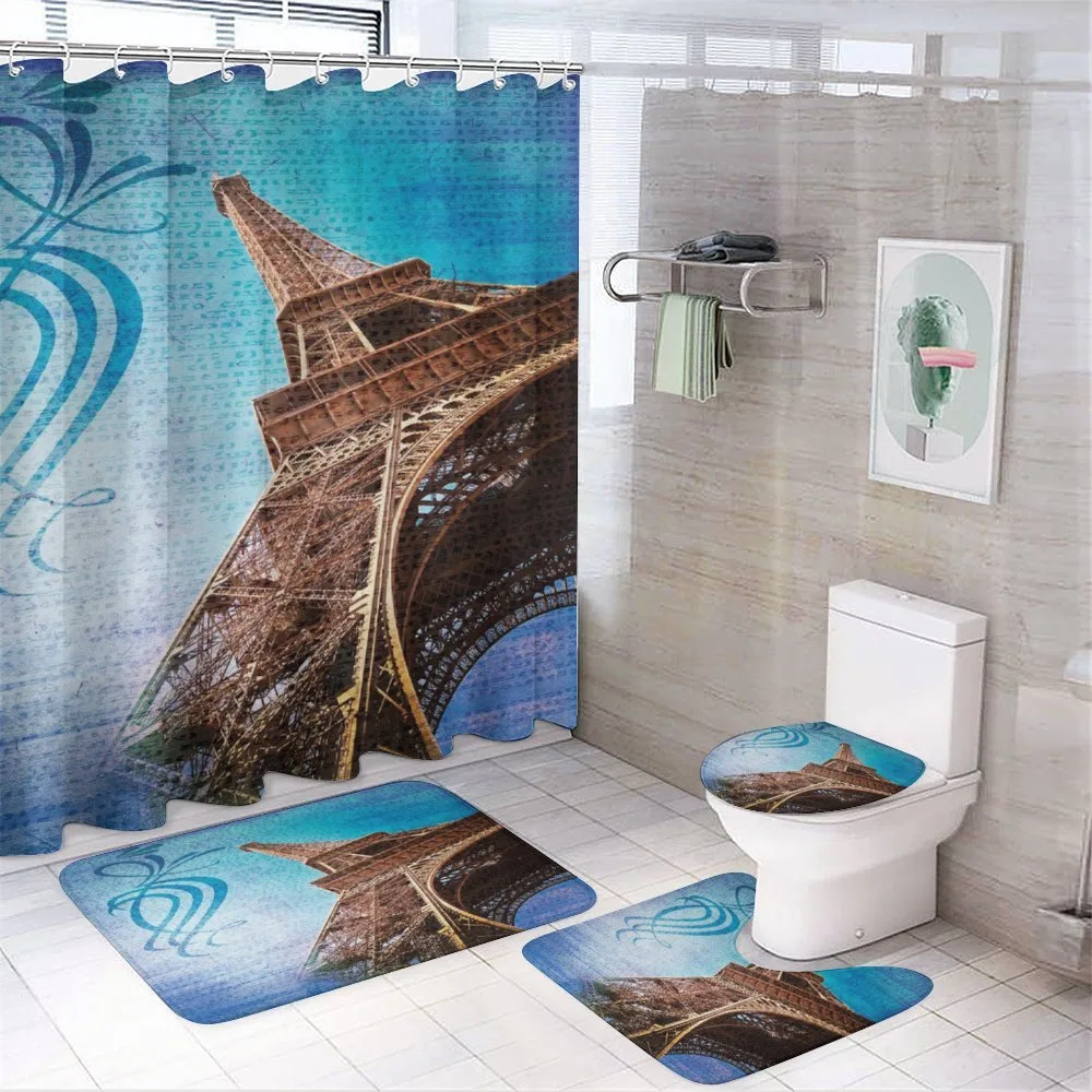 Tilt Shot Eiffel Tower Travel — 4-Piece Bathroom Set preview