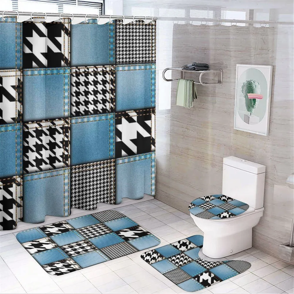 Denim Patchwork — 4-Piece Bathroom Set preview