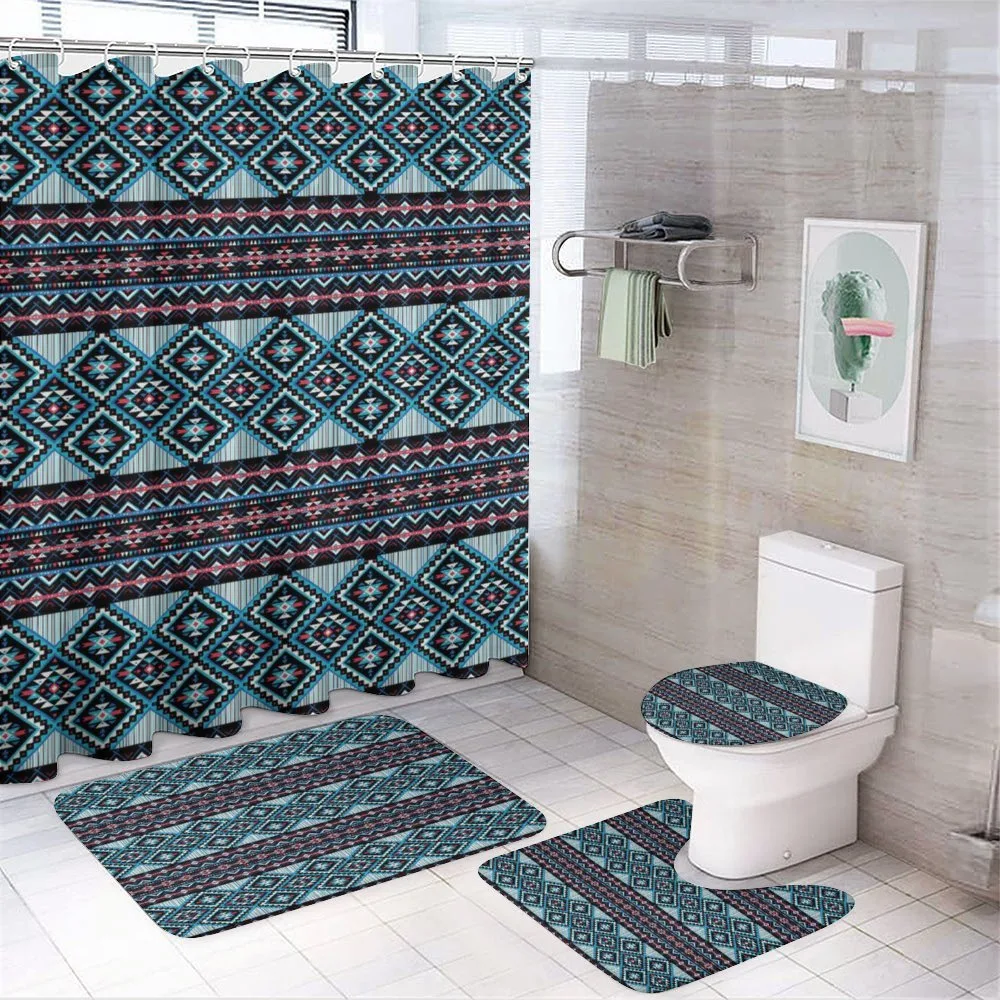 Geometric Triangles Ornate — 4-Piece Bathroom Set preview