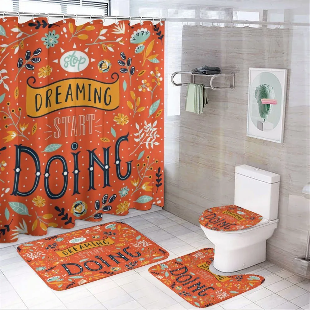 Motivational Slogan Leaf — 4-Piece Bathroom Set preview