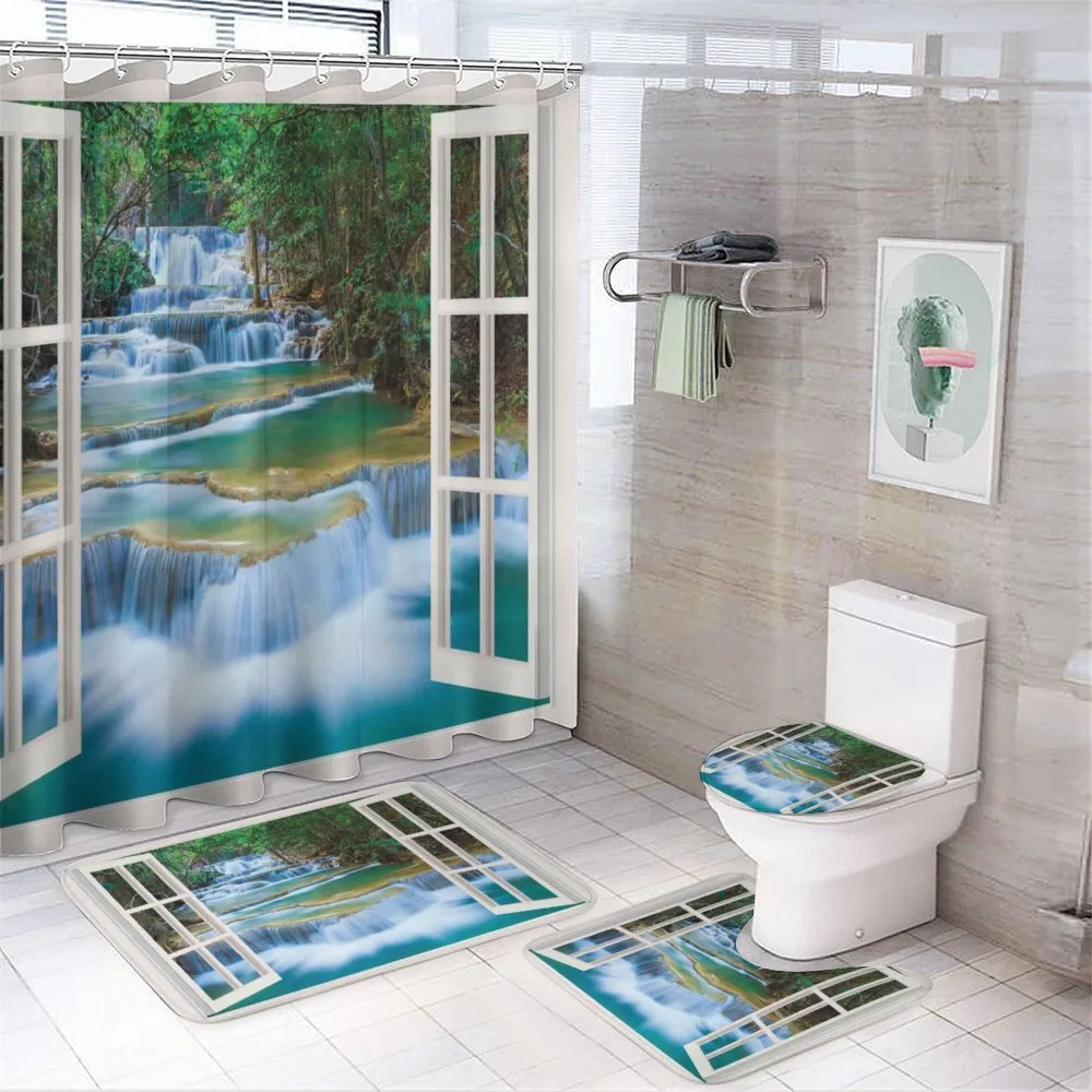 Open Window to River — 4-Piece Bathroom Set preview