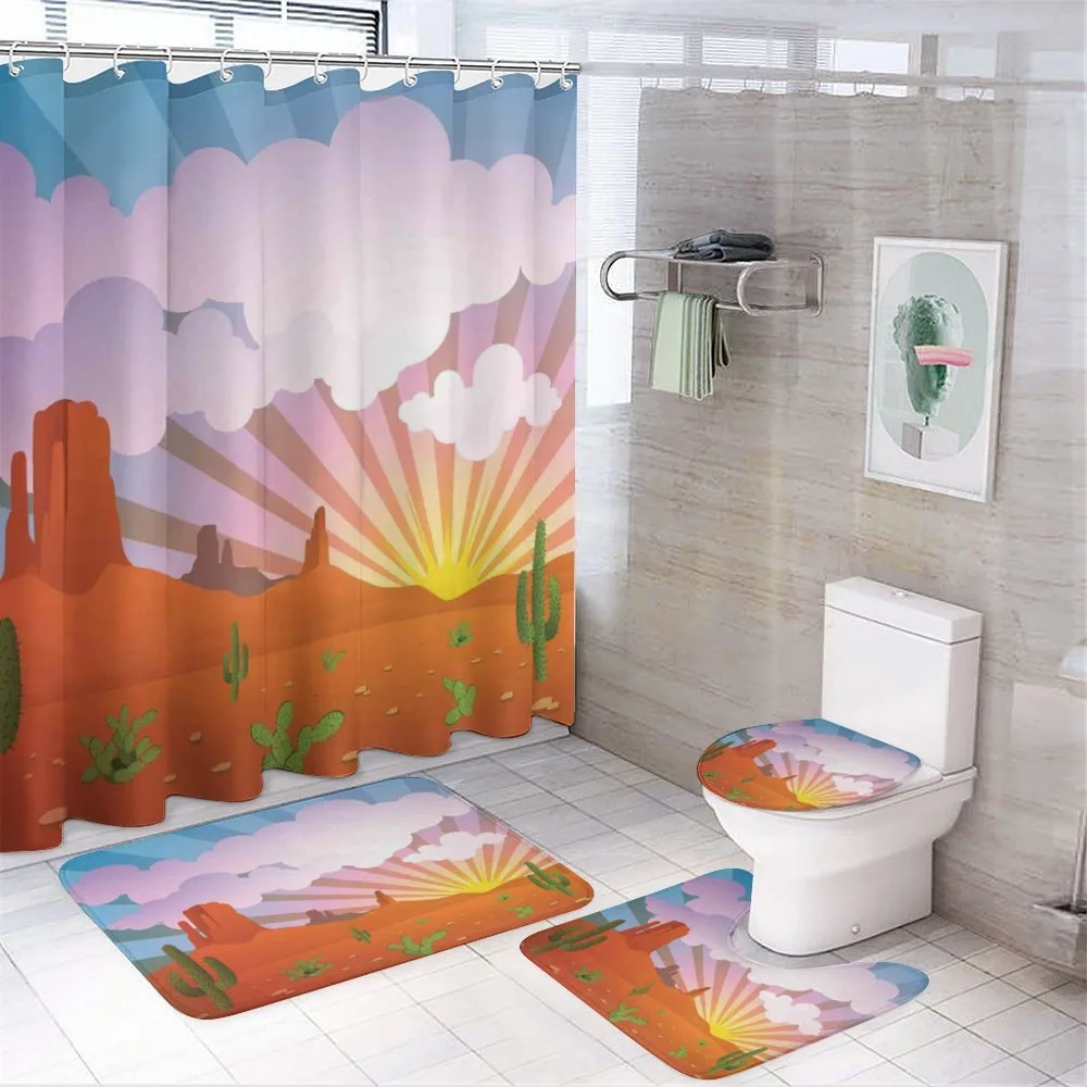 Abstract Desert Sunset — 4-Piece Bathroom Set preview