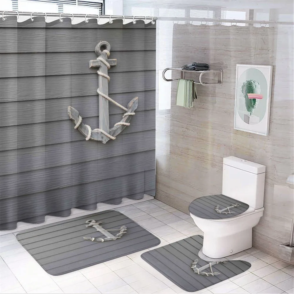 Antique Wall Navy Nature — 4-Piece Bathroom Set preview