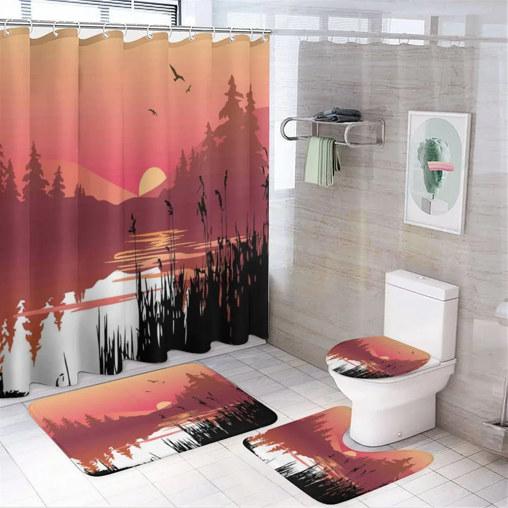 Calm Sunset River — 4-Piece Bathroom Set preview