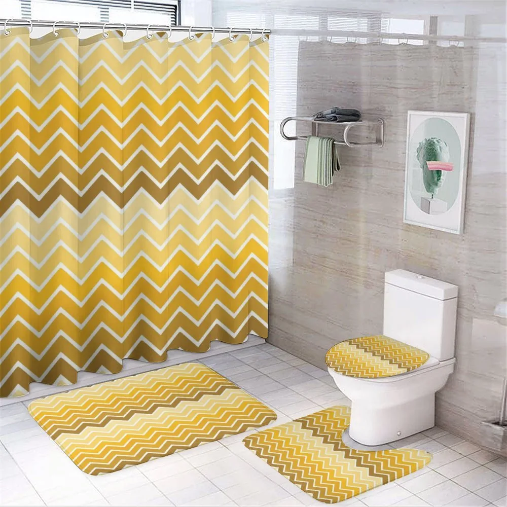 Chevron Zigzag Ombre — 4-Piece Bathroom Set preview