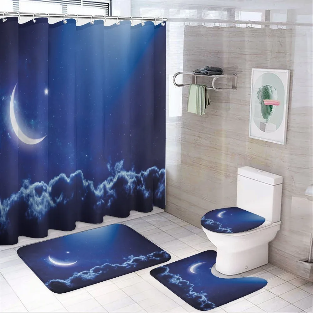 Crescent Moon and Stars — 4-Piece Bathroom Set preview