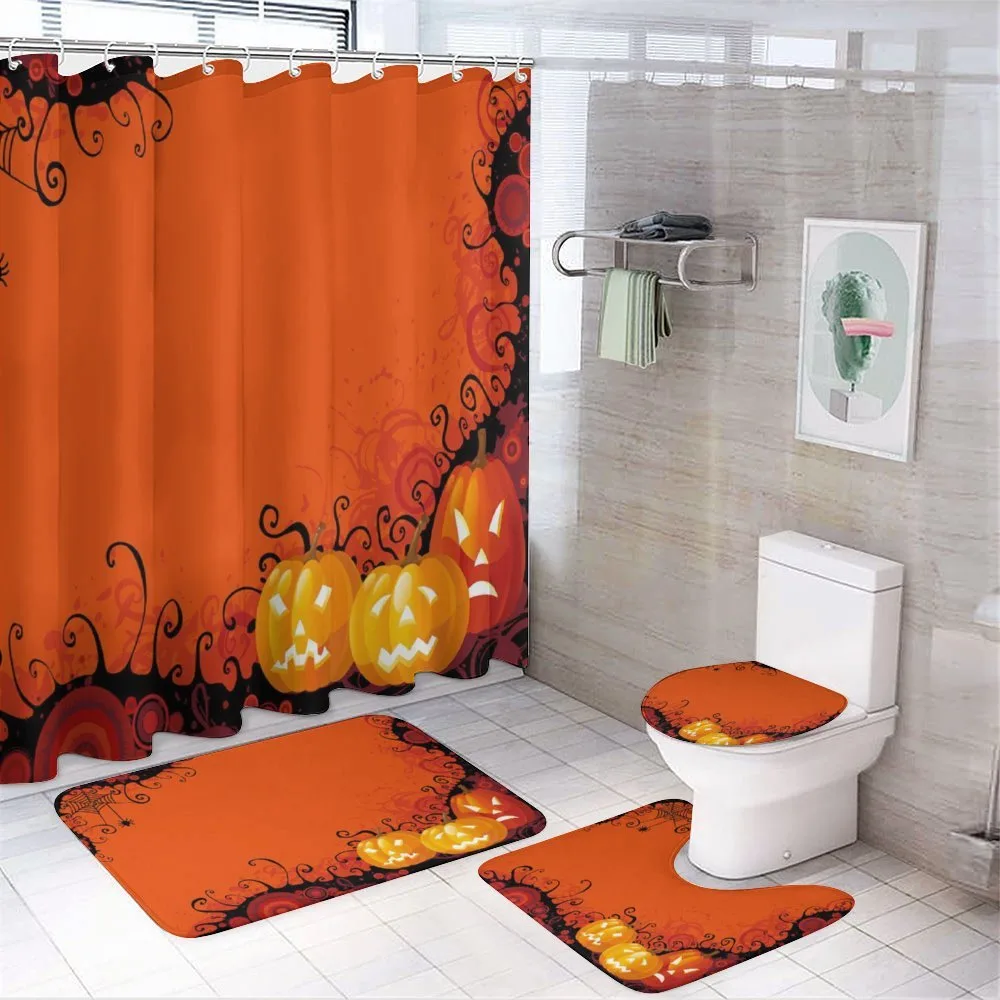 Halloween Pumpkins 4-Piece Bathroom Set product video