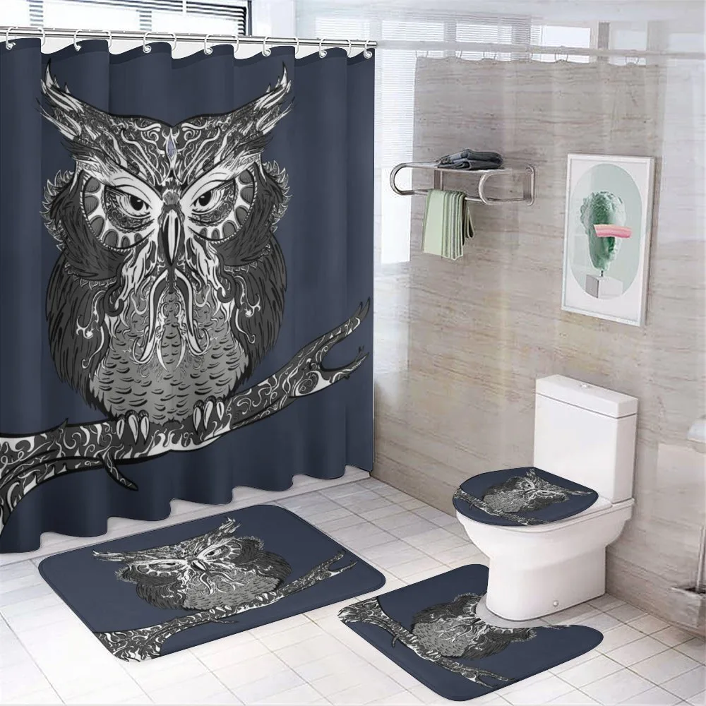Owl Vintage Ornaments — 4-Piece Bathroom Set preview