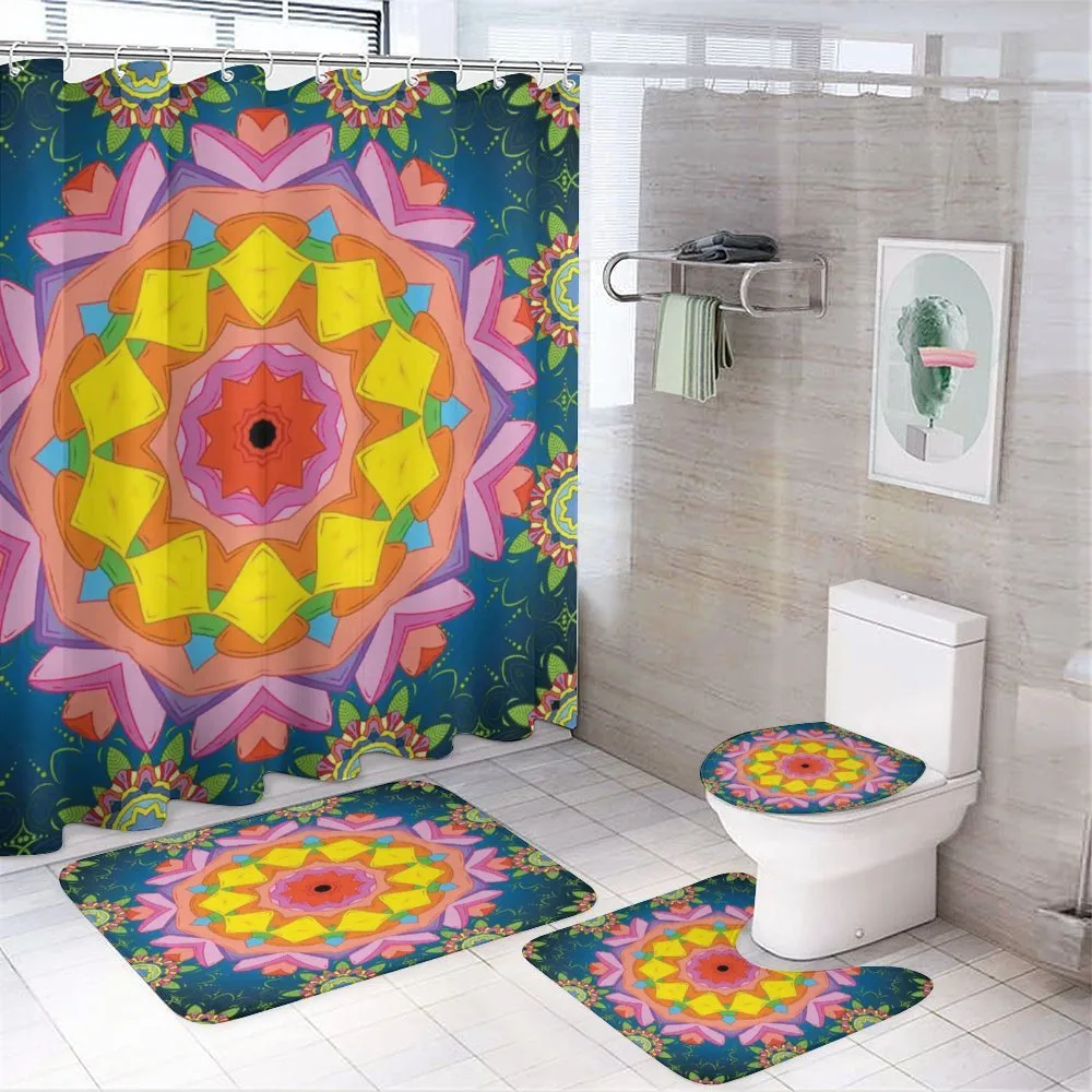 Petals in Vibrant Colors — 4-Piece Bathroom Set preview
