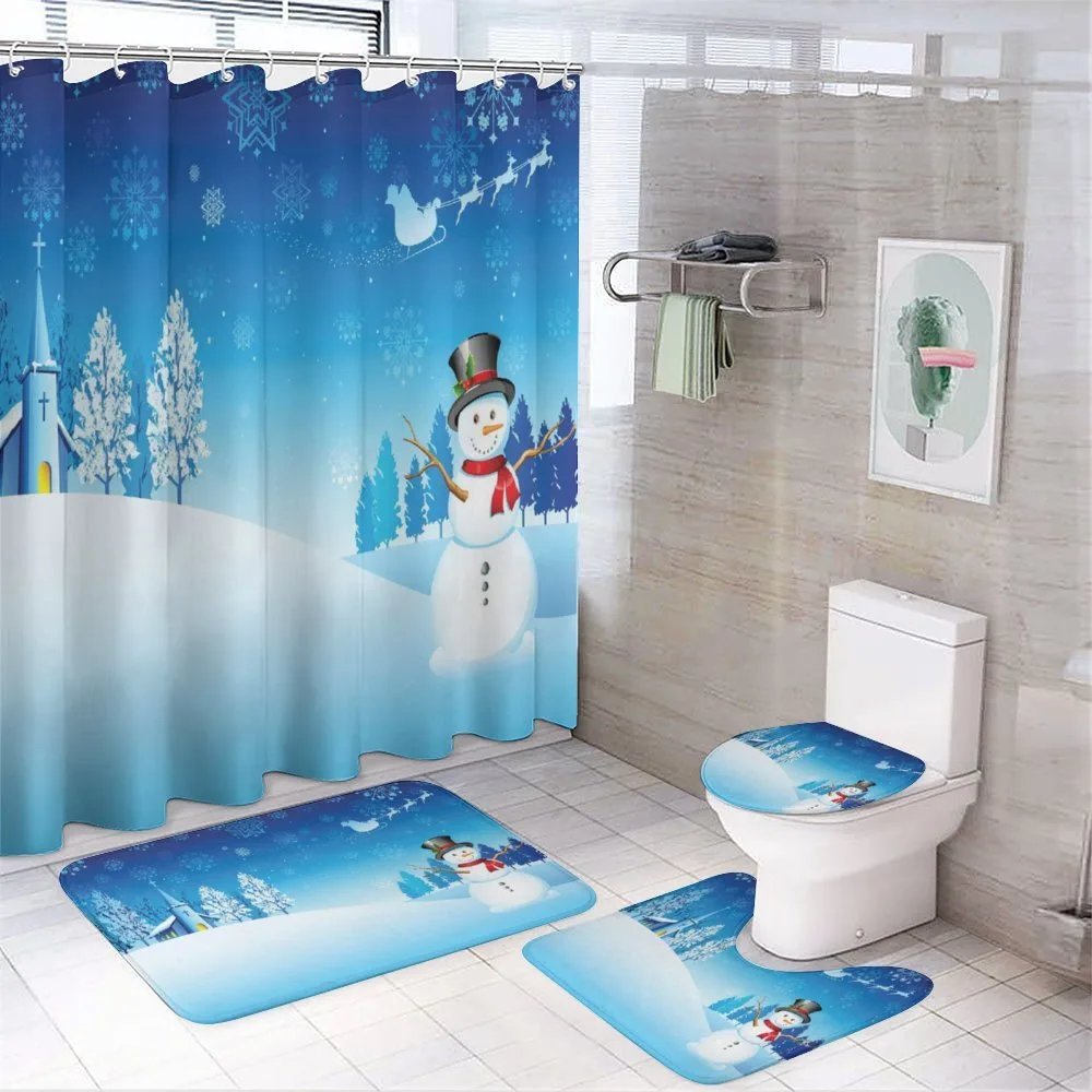 Snowman Winter Stars — 4-Piece Bathroom Set preview