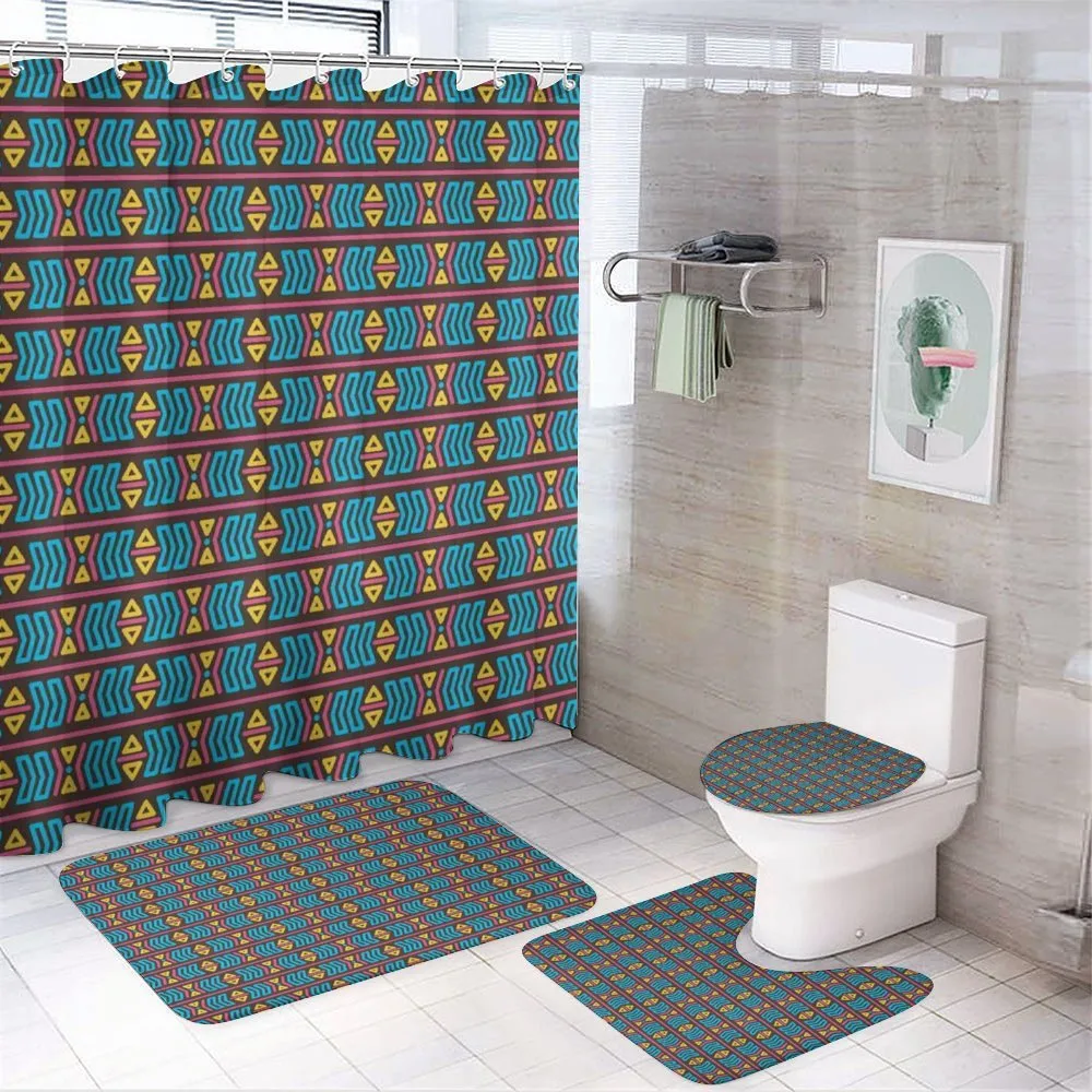 Tribal Primitive Motif — 4-Piece Bathroom Set preview