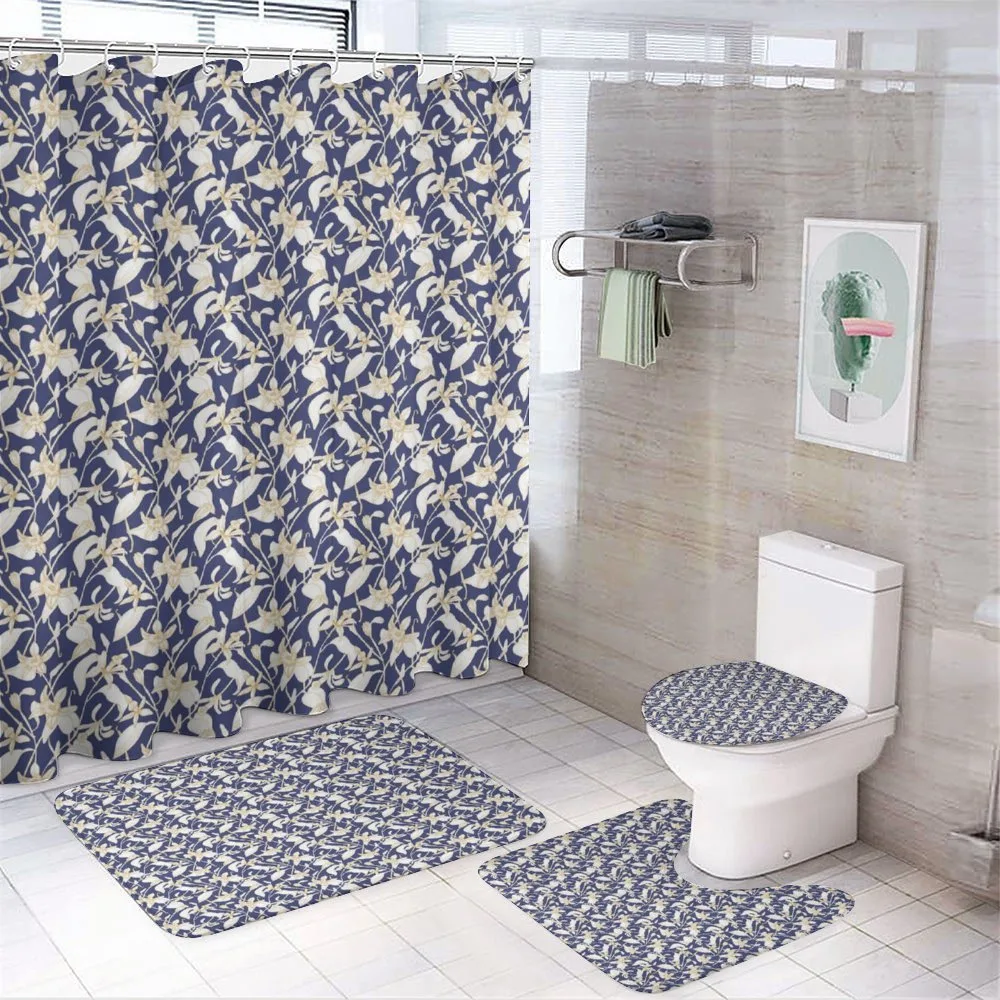 Vintage Vanilla Flowers Art — 4-Piece Bathroom Set preview