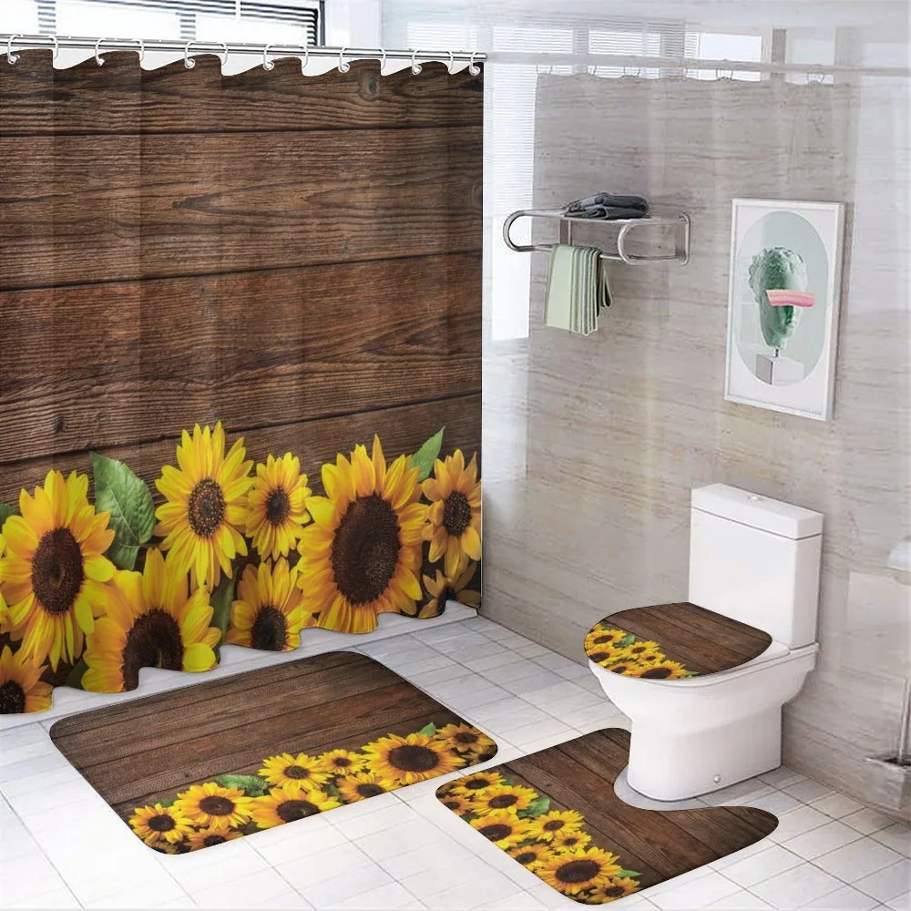 Autumn Sunflower Motif — 4-Piece Bathroom Set preview