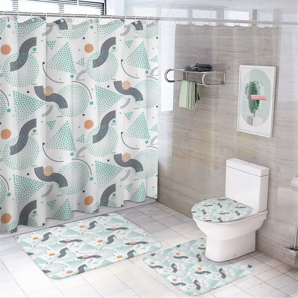 Dots Triangles Stripes — 4-Piece Bathroom Set preview