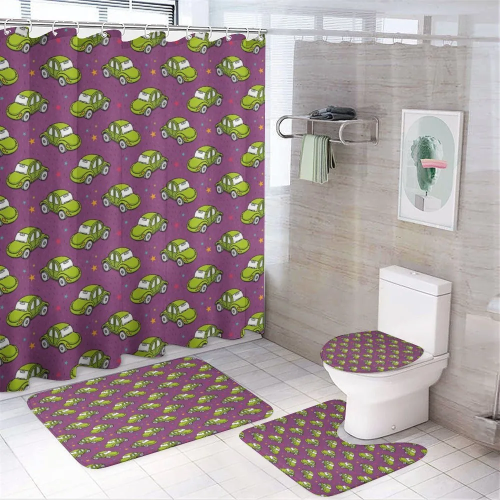 Green Beetle Cars Stars — 4-Piece Bathroom Set preview