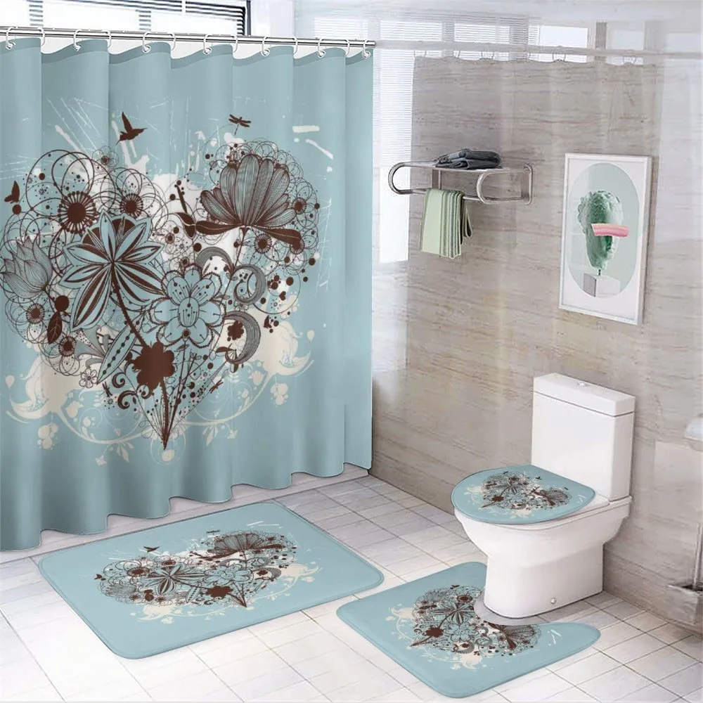 Heart Shape with Dragonflies — 4-Piece Bathroom Set preview
