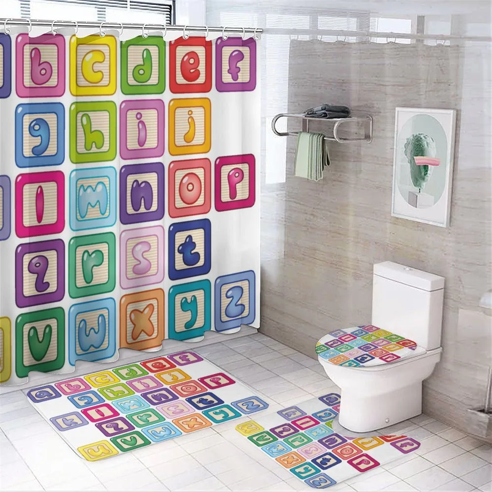 Lower Case Blocks — 4-Piece Bathroom Set preview