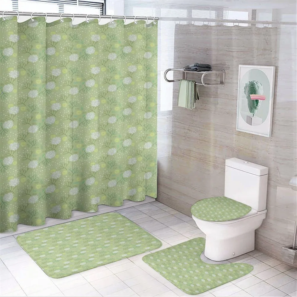 Pale Foliage Leaves — 4-Piece Bathroom Set preview
