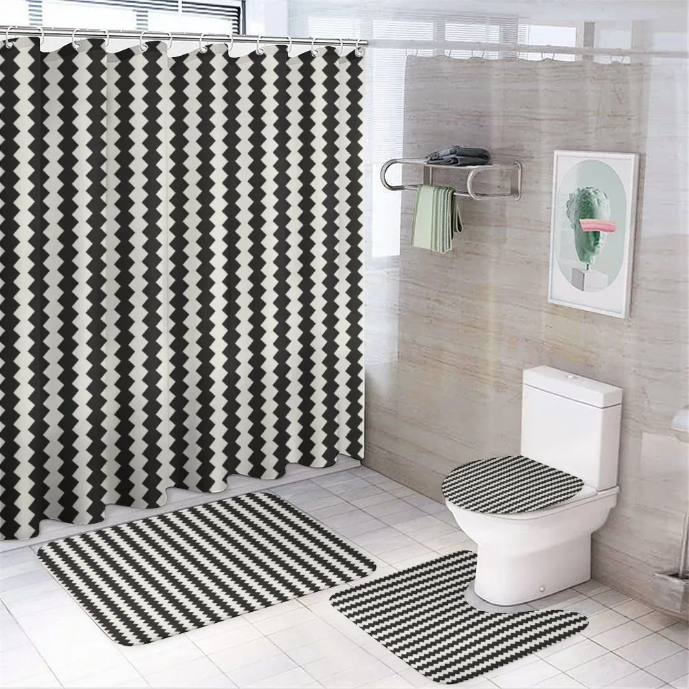 Repeating Retro Ornament — 4-Piece Bathroom Set preview