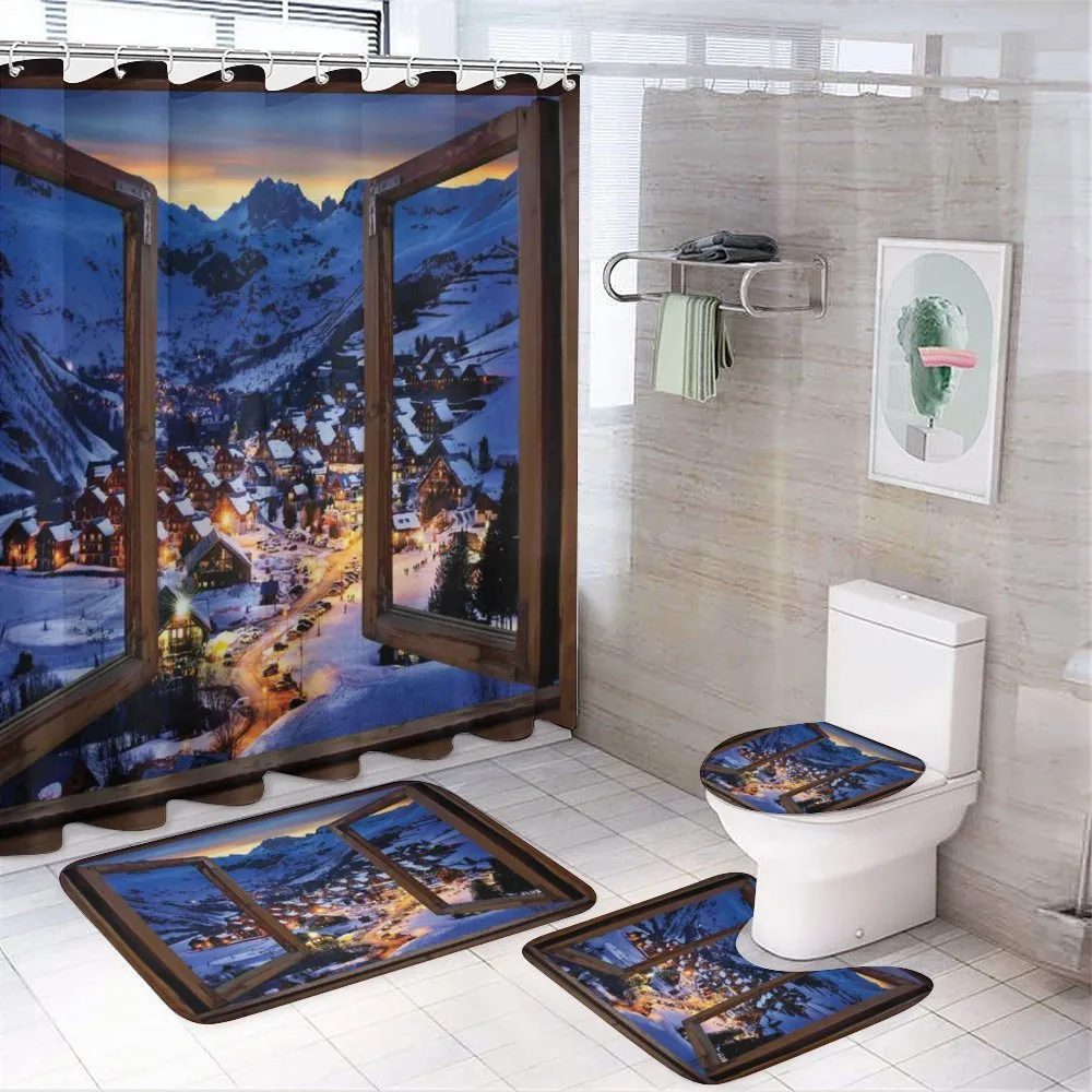 Winter Season Town — 4-Piece Bathroom Set preview