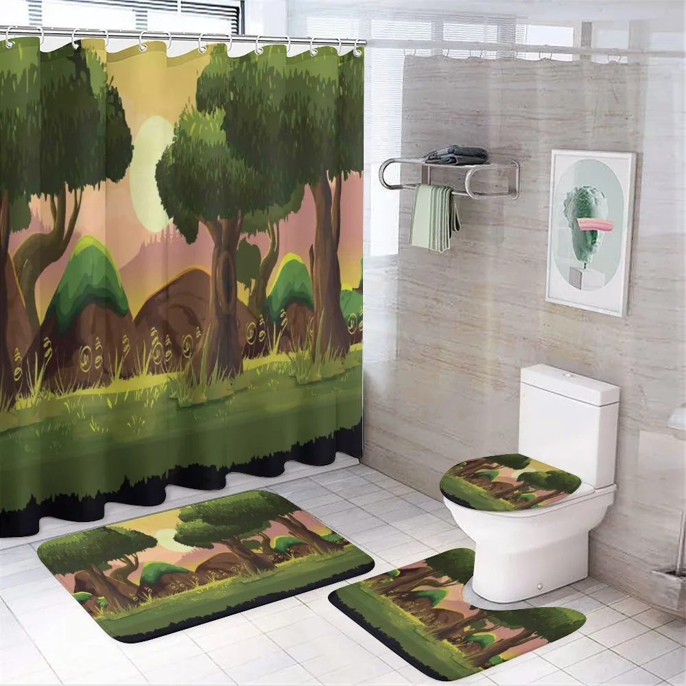Woodland Sunset Scenery — 4-Piece Bathroom Set preview