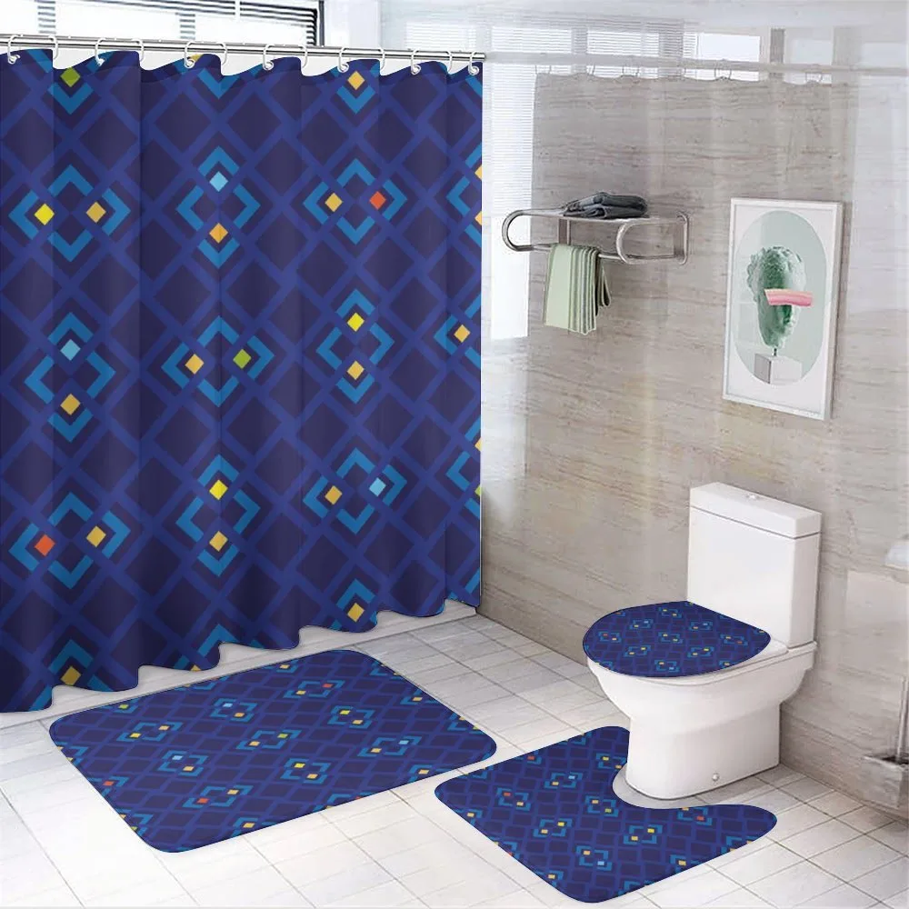 Geometric Inner Squares — 4-Piece Bathroom Set preview