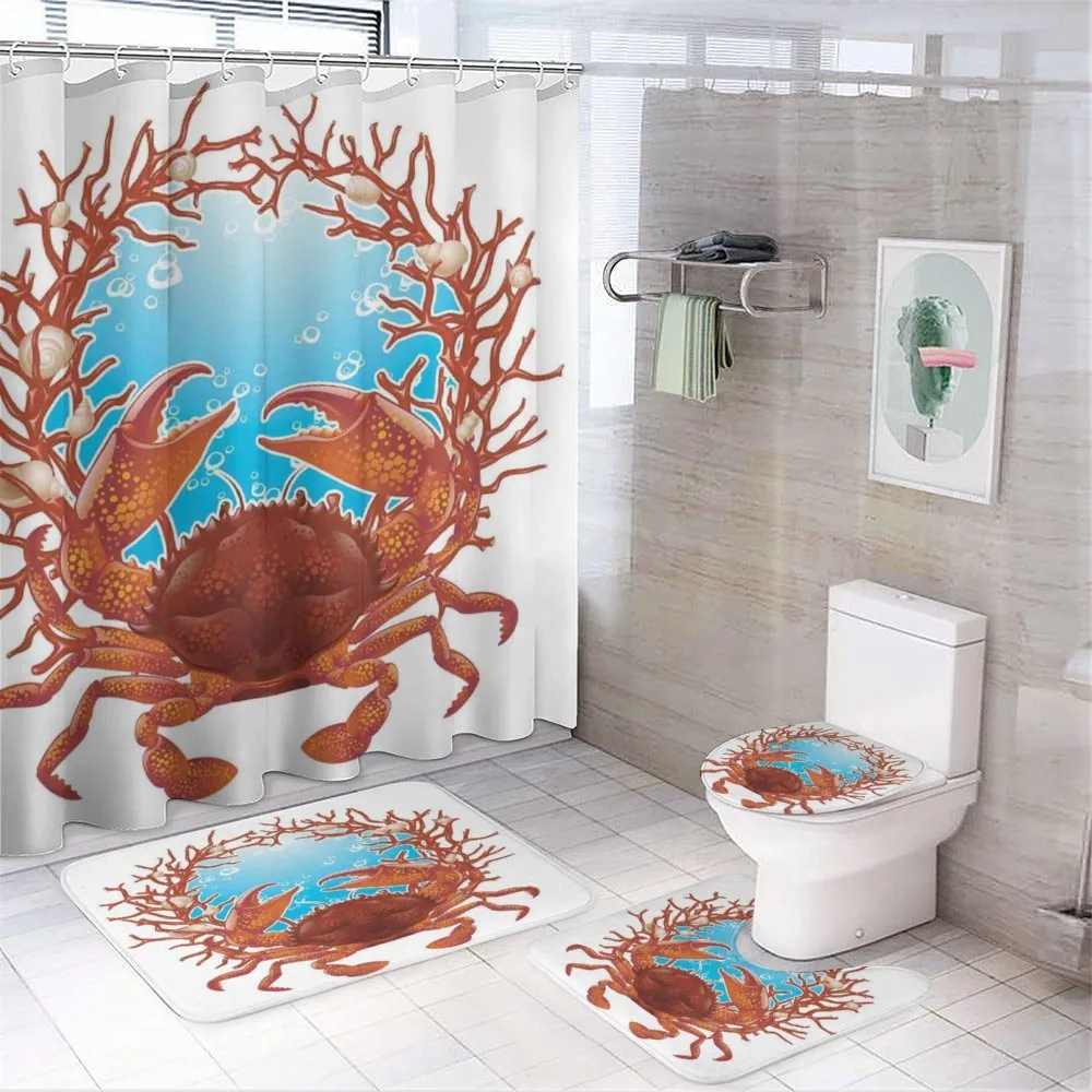 Seashells and Red Coral 4-Piece Bathroom Set product video