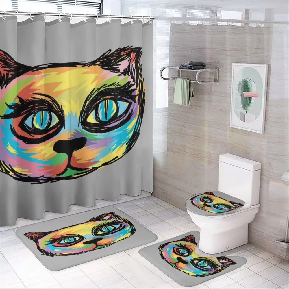 Sketch Art Dark Big Eyes — 4-Piece Bathroom Set preview