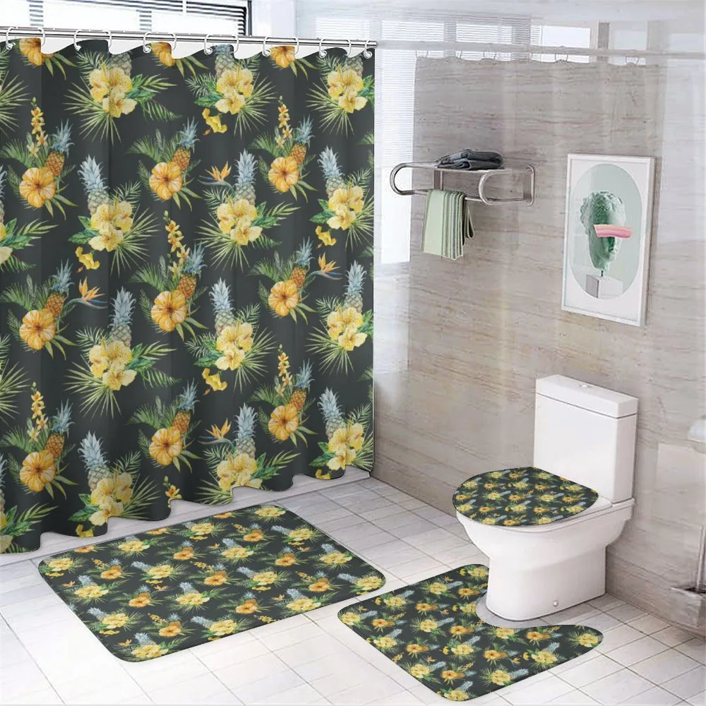 Tropic Flower Design — 4-Piece Bathroom Set preview