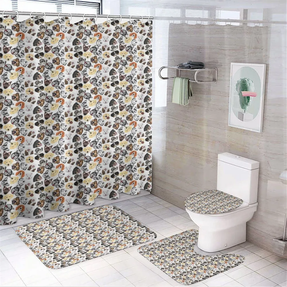 Types of Dog Faces Heads — 4-Piece Bathroom Set preview