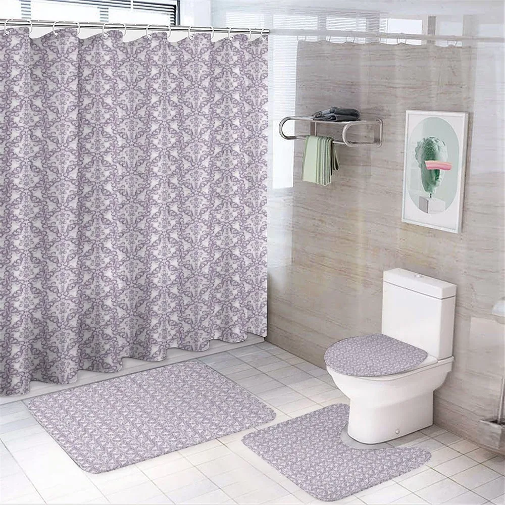 Baroque Floral Swirls — 4-Piece Bathroom Set preview