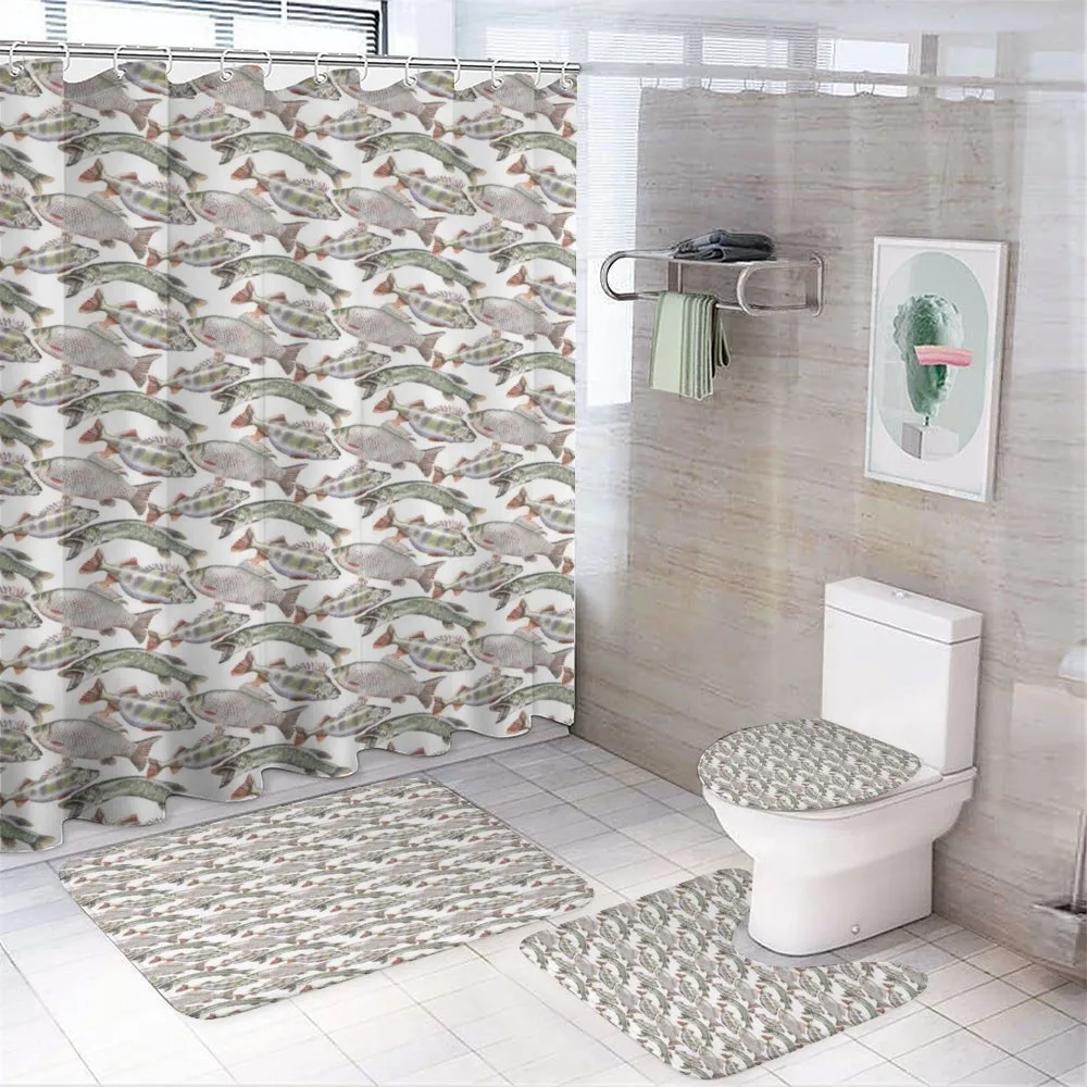 Carp Perch and Bass 4-Piece Bathroom Set product video