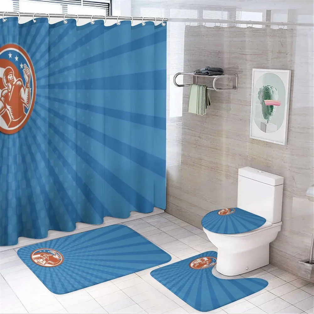 Pop Art American Football — 4-Piece Bathroom Set preview