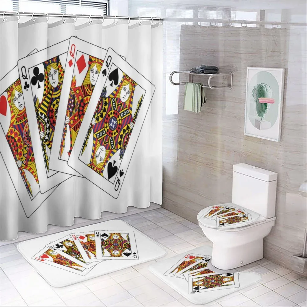 Queens Poker Play Cards — 4-Piece Bathroom Set preview