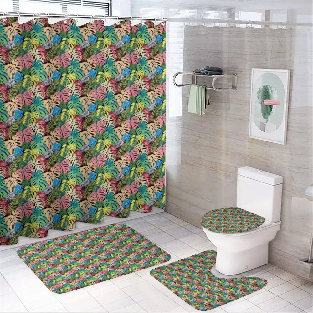 Rainbow Colored Hawaiian — 4-Piece Bathroom Set preview
