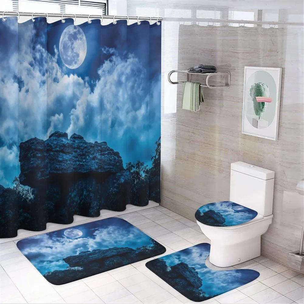 Cliff Under Cloudy Night — 4-Piece Bathroom Set preview