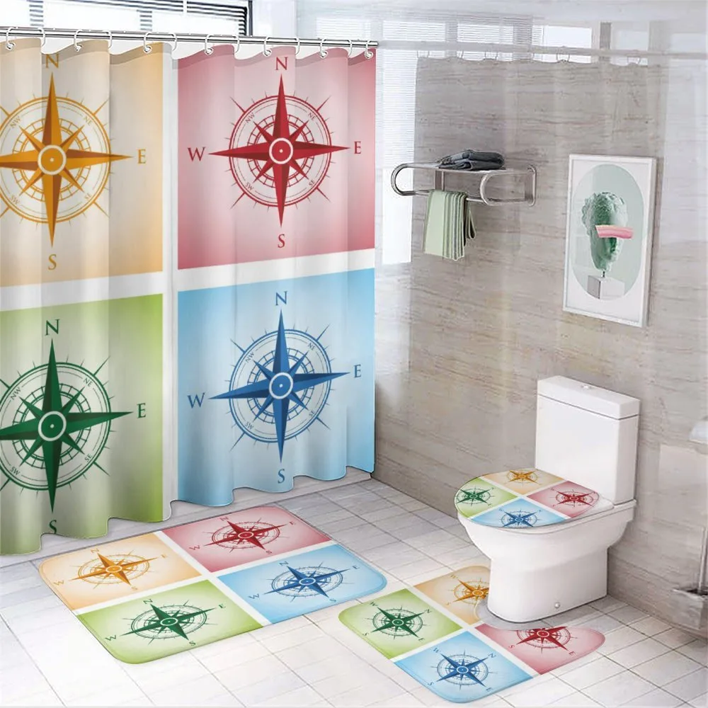 Colorful Windroses — 4-Piece Bathroom Set preview